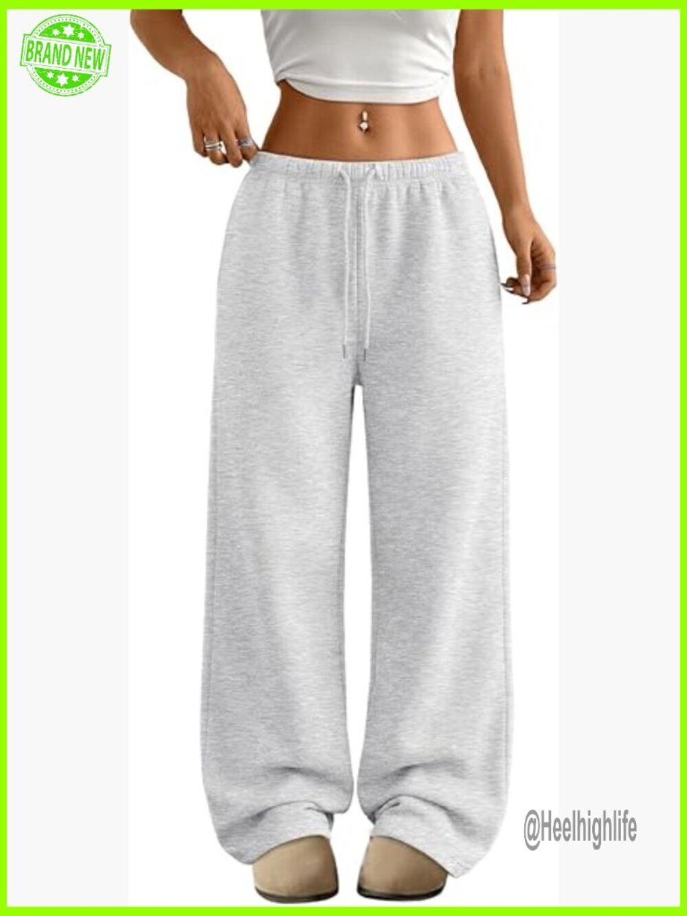 Wide Leg Sweatpants Low Rise Drawstring Lounge Pants with Pockets